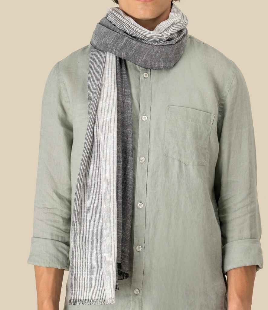 Spasso Urban Grey Striped Scarf - Urban Grey Stripes