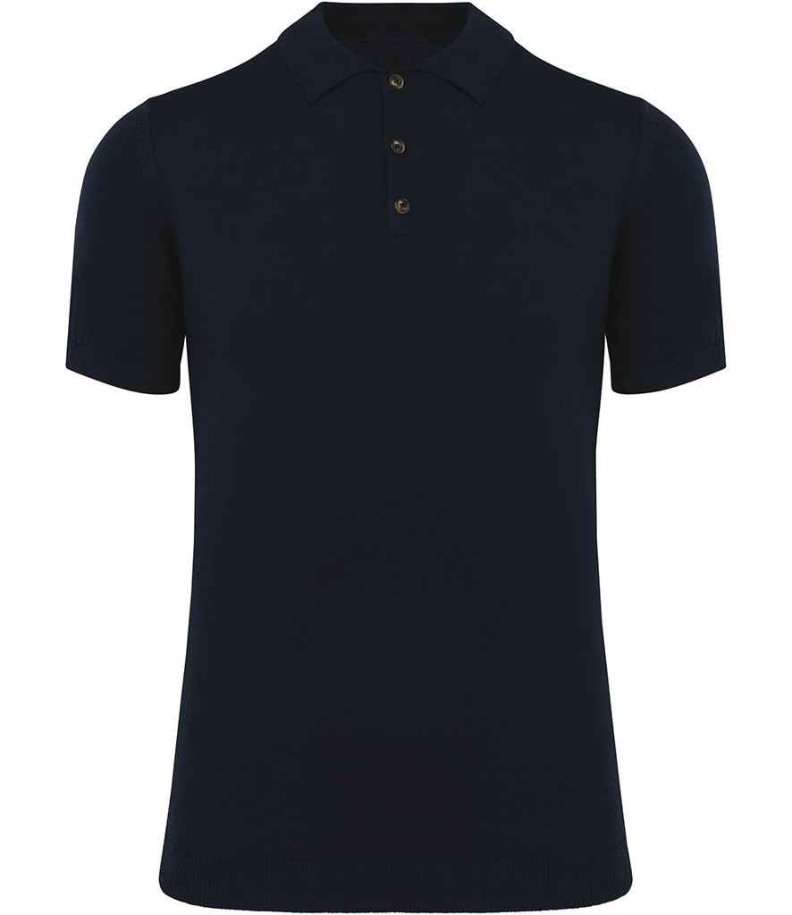 Spasso Knitted Polo Shirt - Navy
