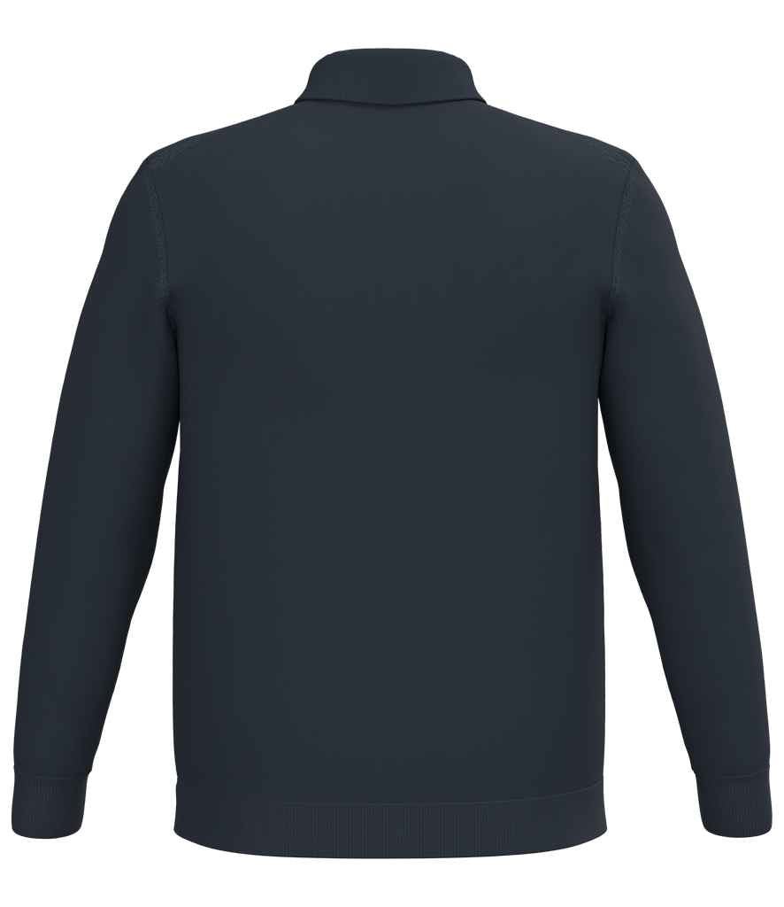 Spasso Knitted Long Sleeve Polo Shirt - Navy