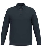 Spasso Knitted Long Sleeve Polo Shirt - Navy