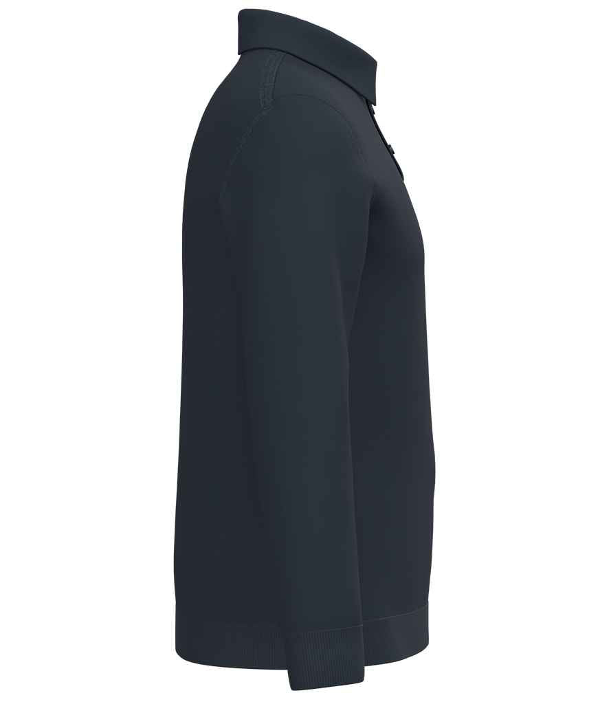 Spasso Knitted Long Sleeve Polo Shirt - Navy