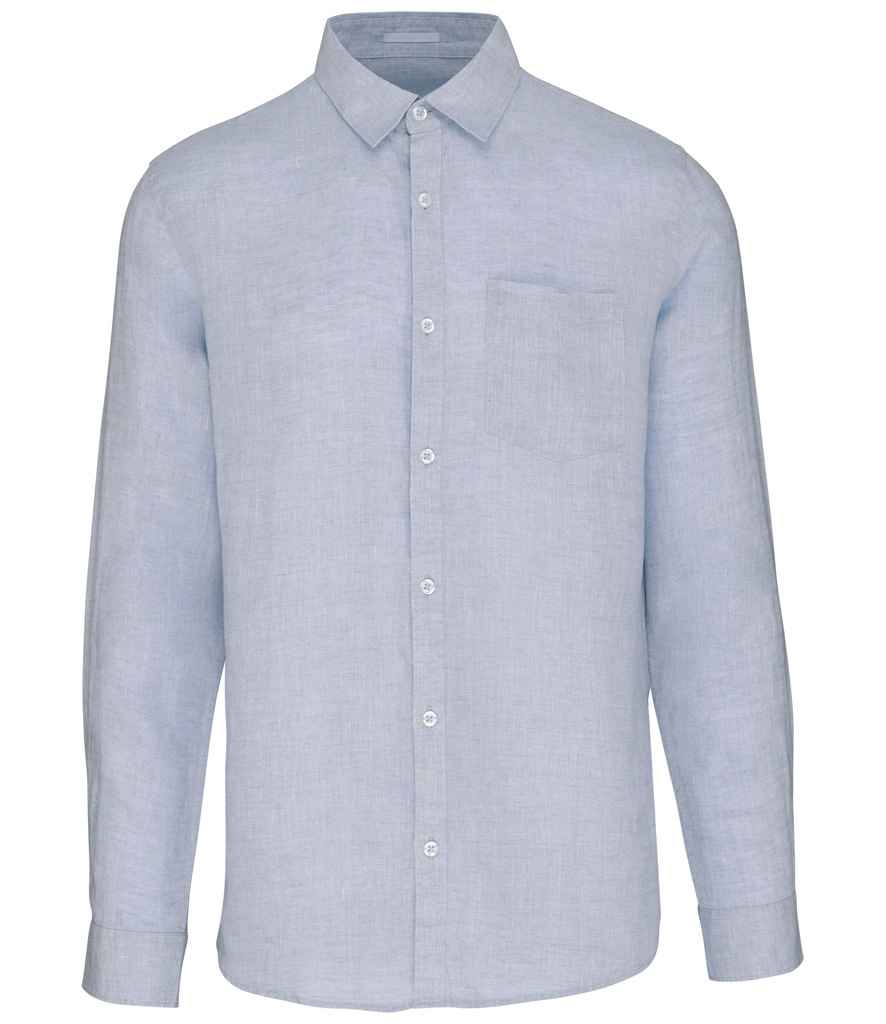 Spasso Long Sleeve Linen Shirt - Linen Blue