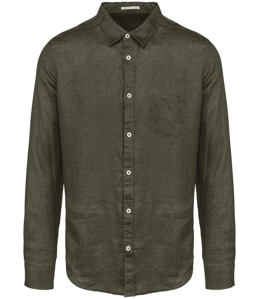 Spasso Long Sleeve Linen Shirt - Organic Khaki