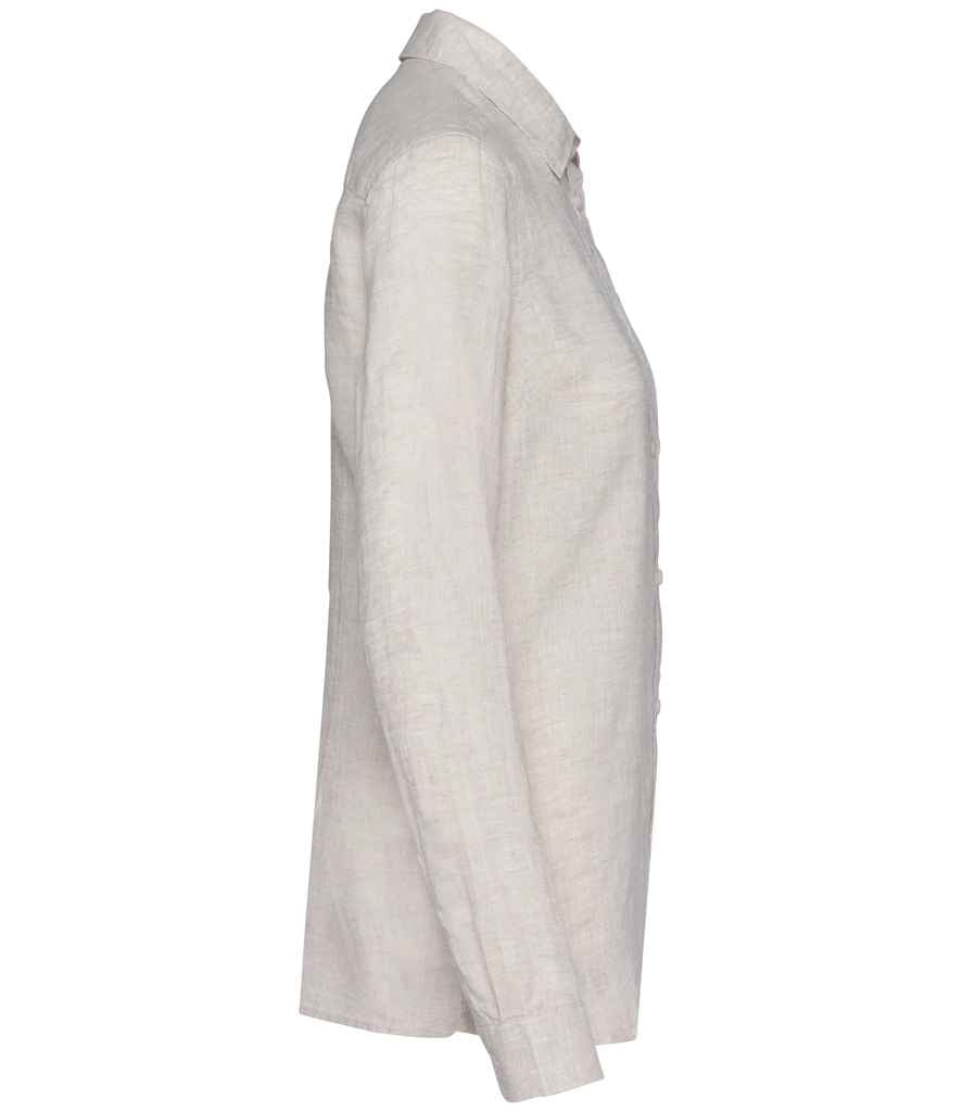Spasso Ladies Long Sleeve Linen Shirt - Linen