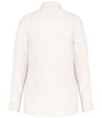 Spasso Ladies Long Sleeve Linen Shirt - White