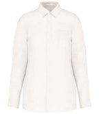 Spasso Ladies Long Sleeve Linen Shirt - White