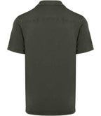 Spasso Jersey Short Sleeve Bowling Collar Shirt - Washed Organic Khaki