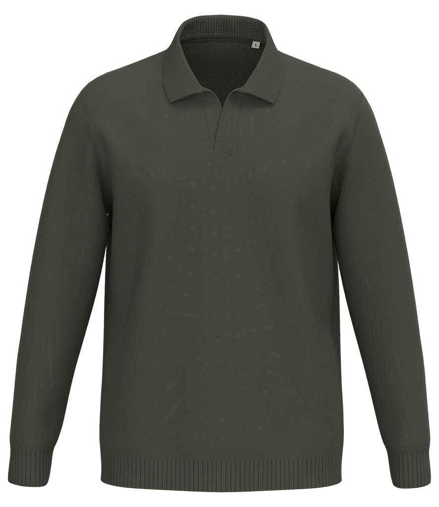 Spasso Polo Collar Jumper - Organic Khaki