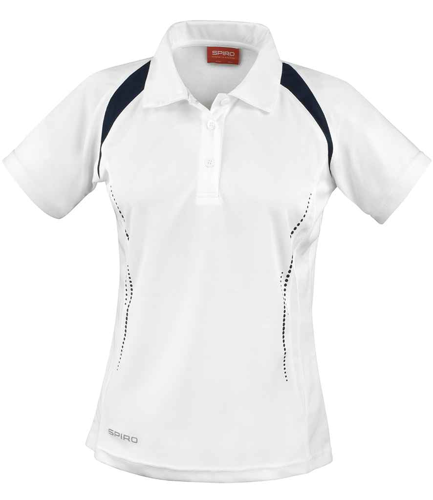Spiro Ladies Team Spirit Polo Shirt - White/Navy