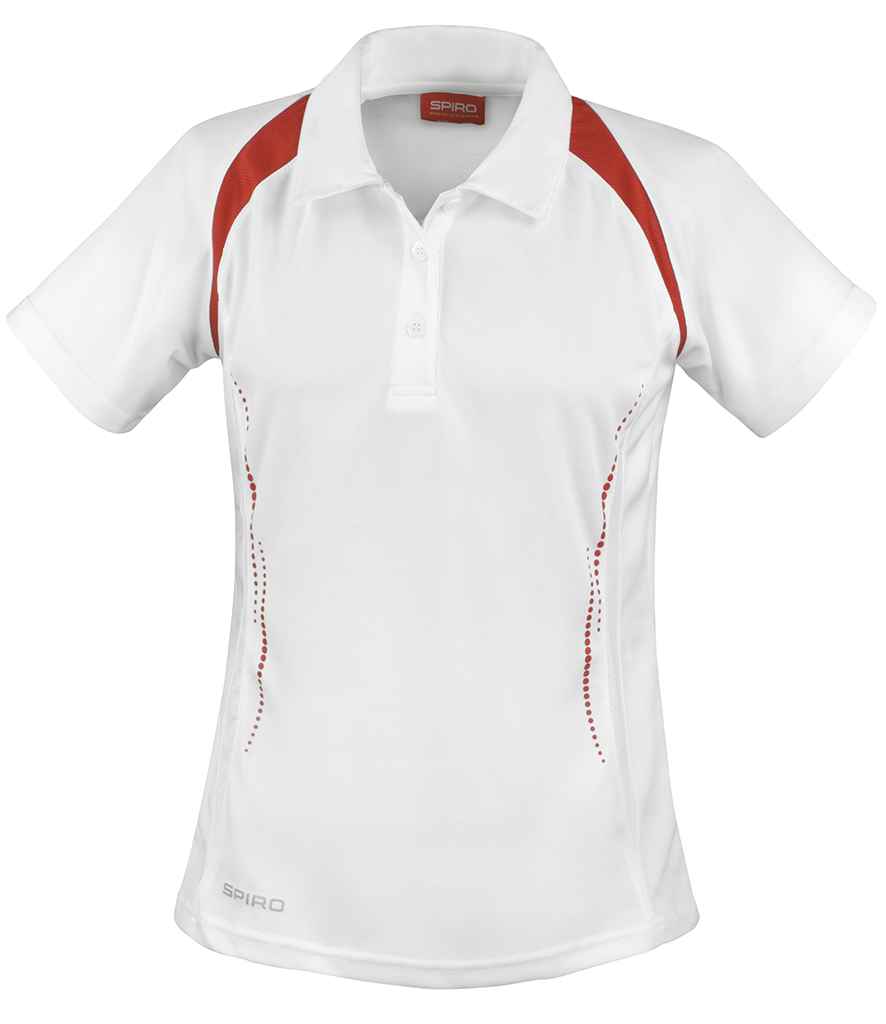 Spiro Ladies Team Spirit Polo Shirt - White/Red