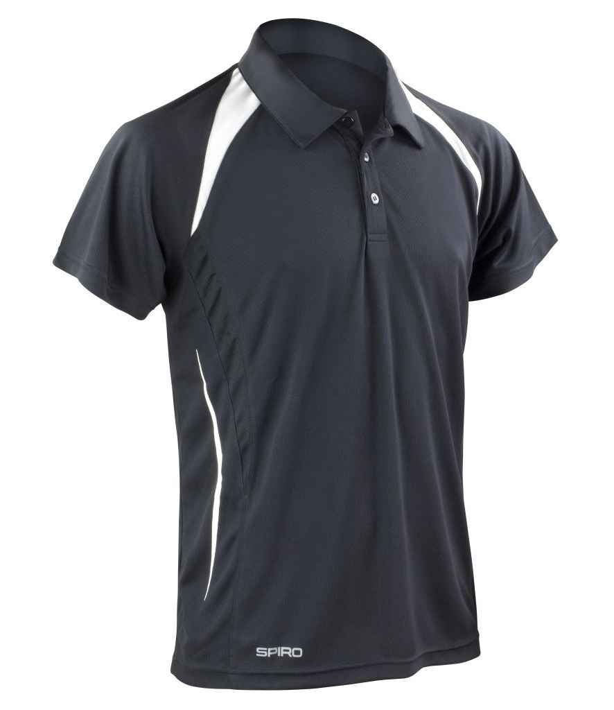 Spiro Team Spirit Polo Shirt - Black/White
