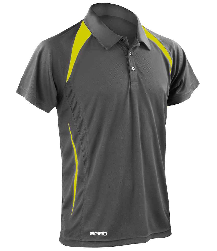 Spiro Team Spirit Polo Shirt - Grey/Lime Green