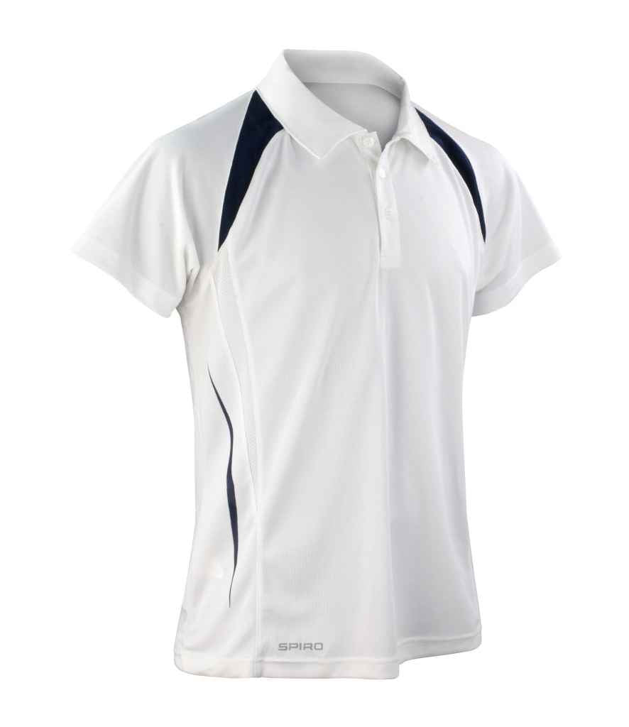 Spiro Team Spirit Polo Shirt - White/Navy