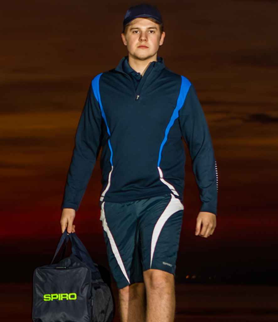 Spiro Unisex Zip Neck Trial Training Top - Navy/Royal Blue/White