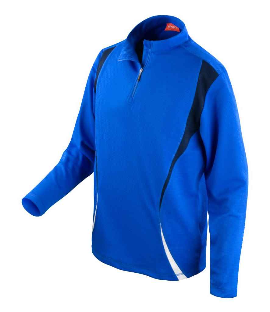 Spiro Unisex Zip Neck Trial Training Top - Royal Blue/Navy/White