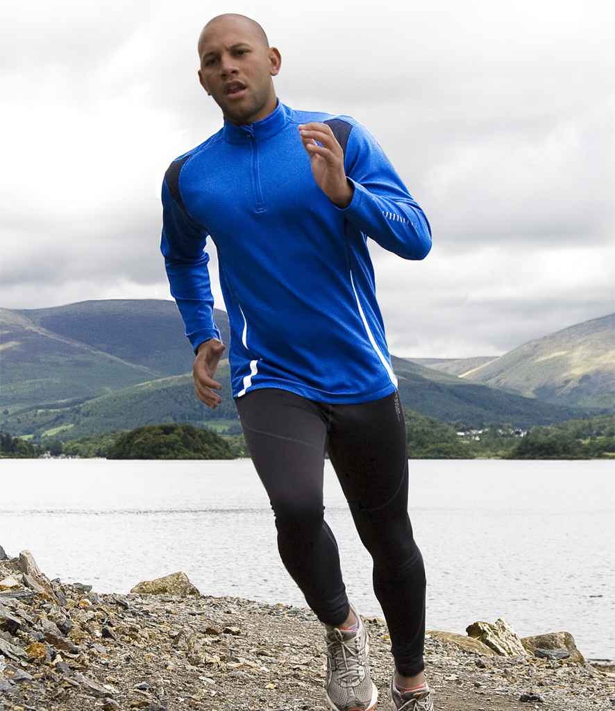 Spiro Unisex Zip Neck Trial Training Top - Royal Blue/Navy/White