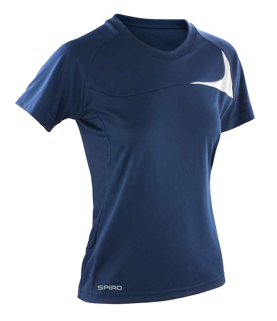 Spiro Ladies Dash Training Shirt - Navy/White