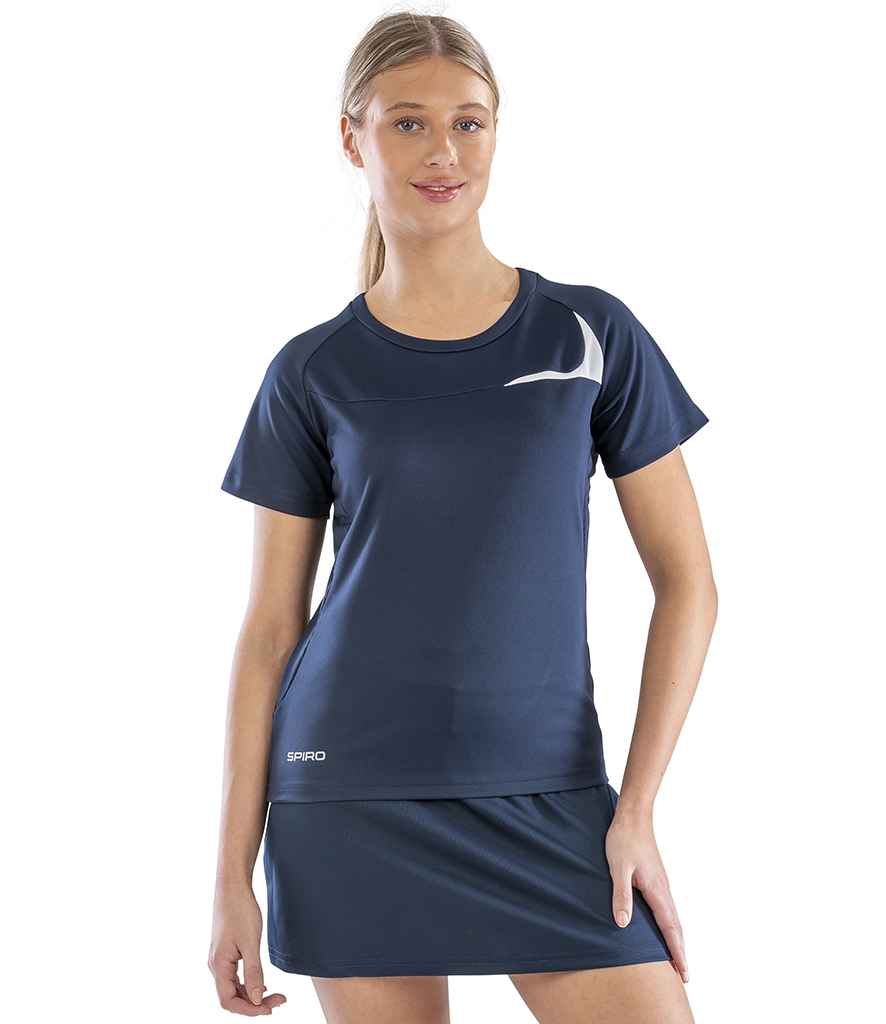 Spiro Ladies Dash Training Shirt - Navy/White