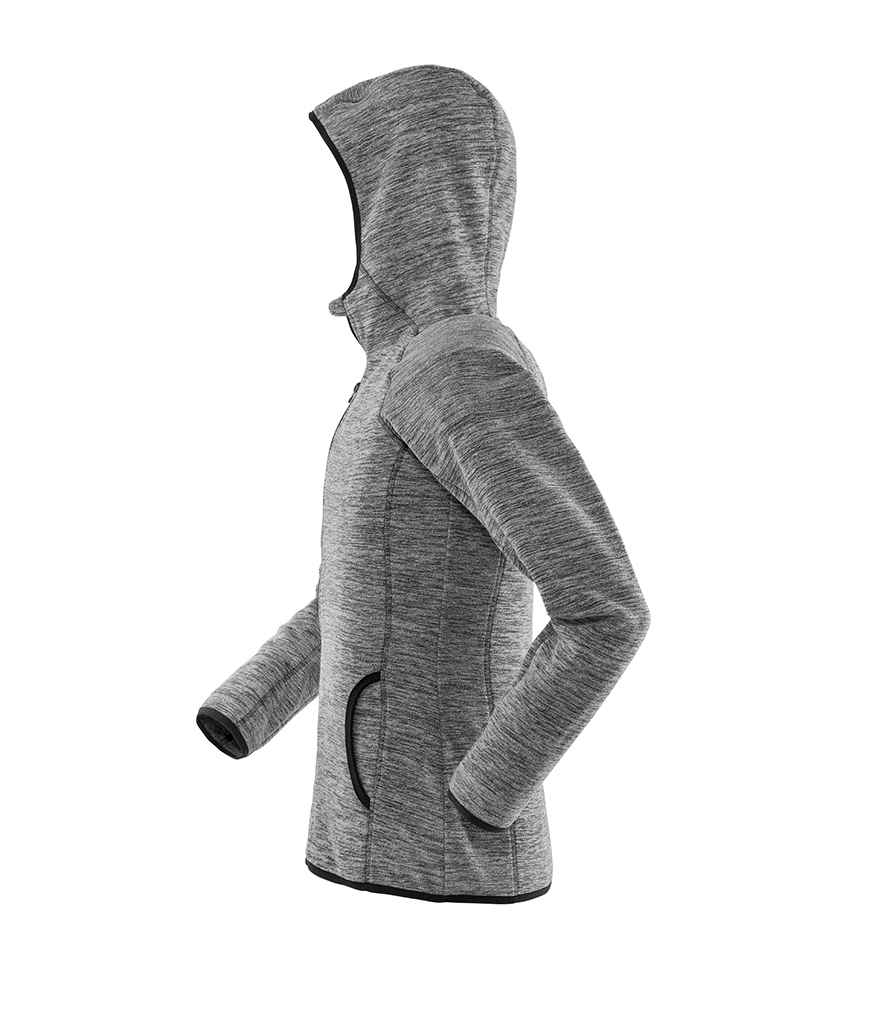 Spiro Ladies Micro Fleece Hoodie - Grey/Black