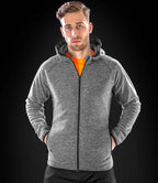 Spiro Micro Fleece Hoodie - Grey/Black