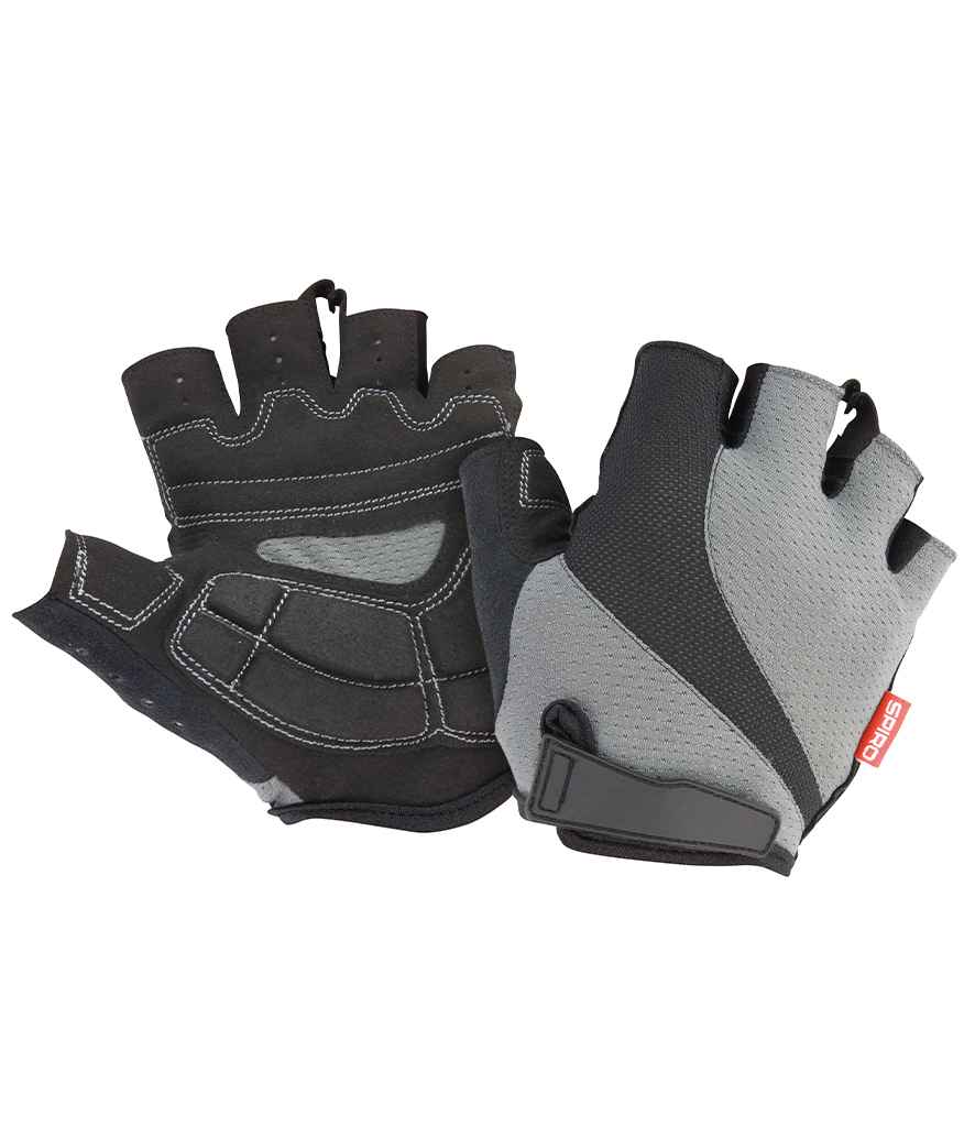 Spiro Fingerless Summer Short Gloves - Grey/Black
