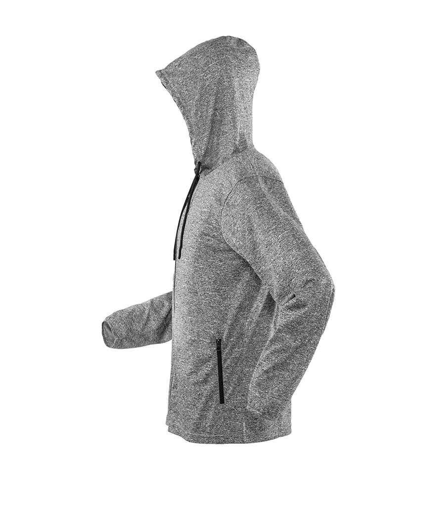 Spiro Ladies Hooded T-Shirt Jacket - Marl Grey