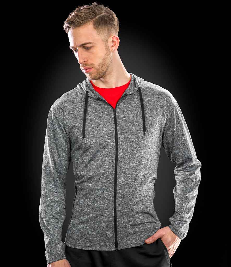 Spiro Hooded T-Shirt Jacket - Marl Grey