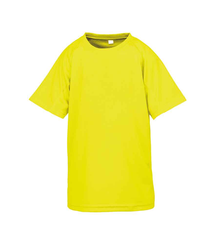 Spiro Kids Impact Performance Aircool T-Shirt - Flo Yellow