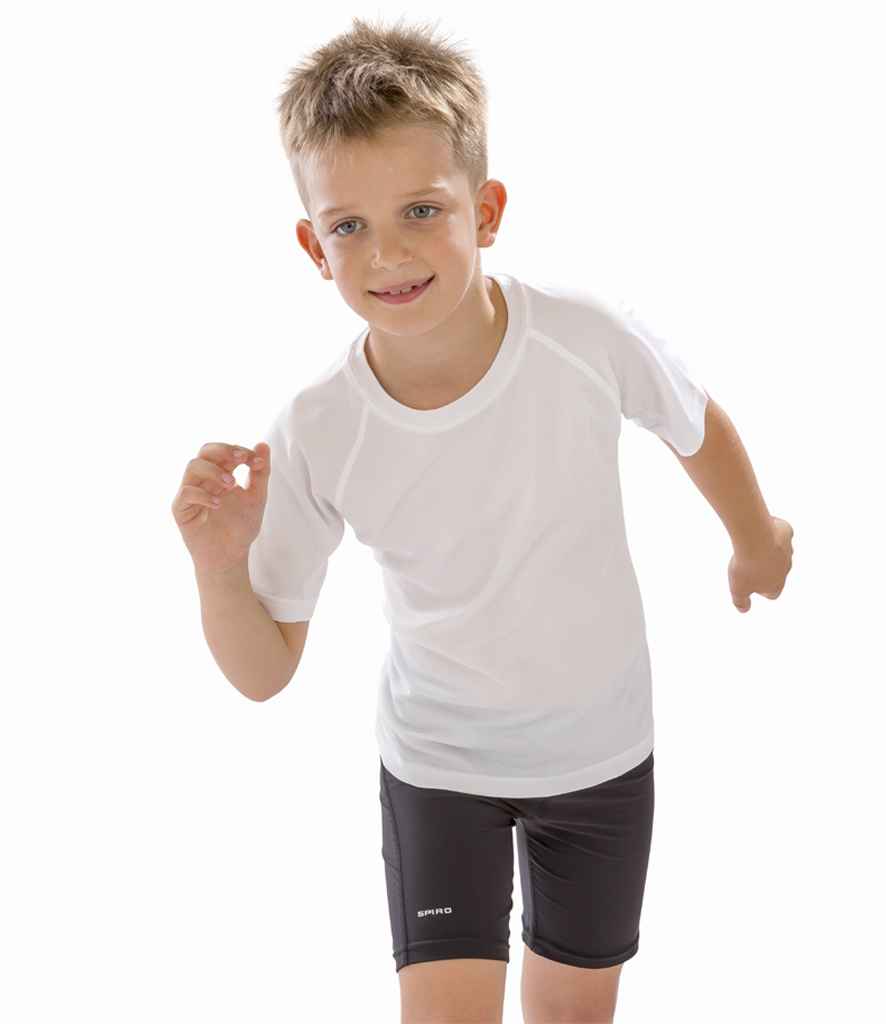 Spiro Kids Impact Performance Aircool T-Shirt - White