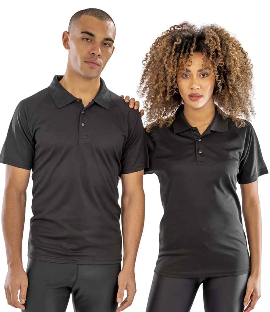 Spiro Impact Performance Aircool Polo Shirt - Black