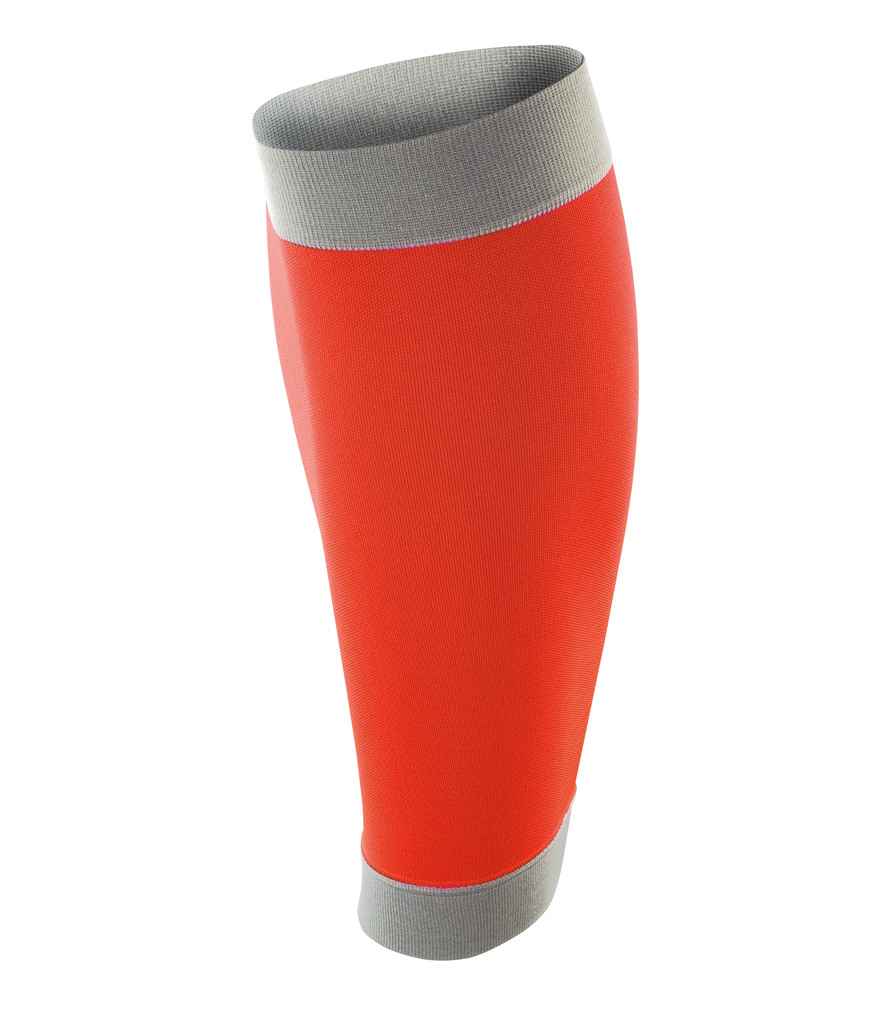 Spiro Compression Calf Sleeve - Neon Orange/Grey