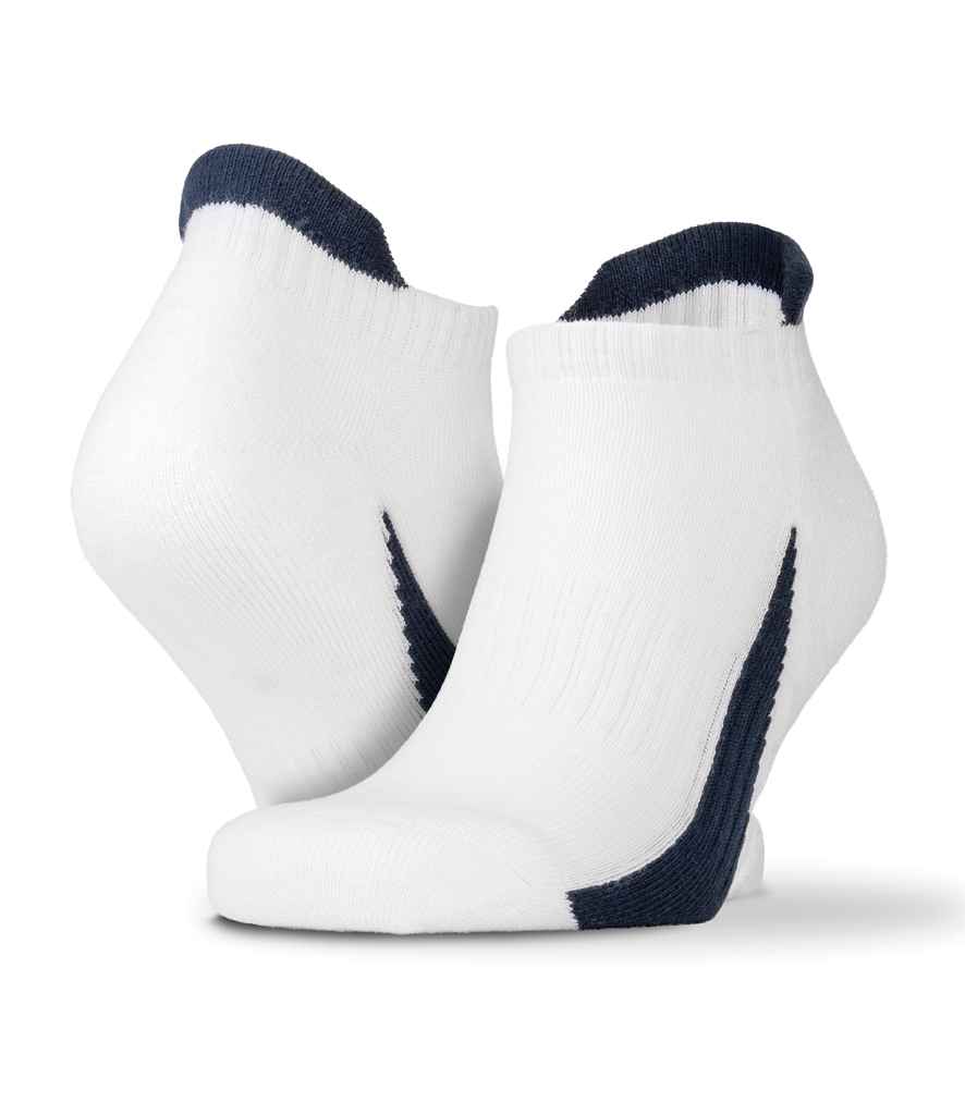 Spiro 3 Pack Sports Sneaker Socks - White/Navy