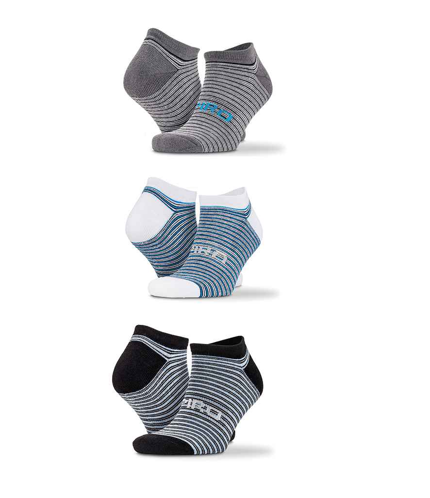 Spiro 3 Pack Mixed Stripe Sneaker Socks - Mixed