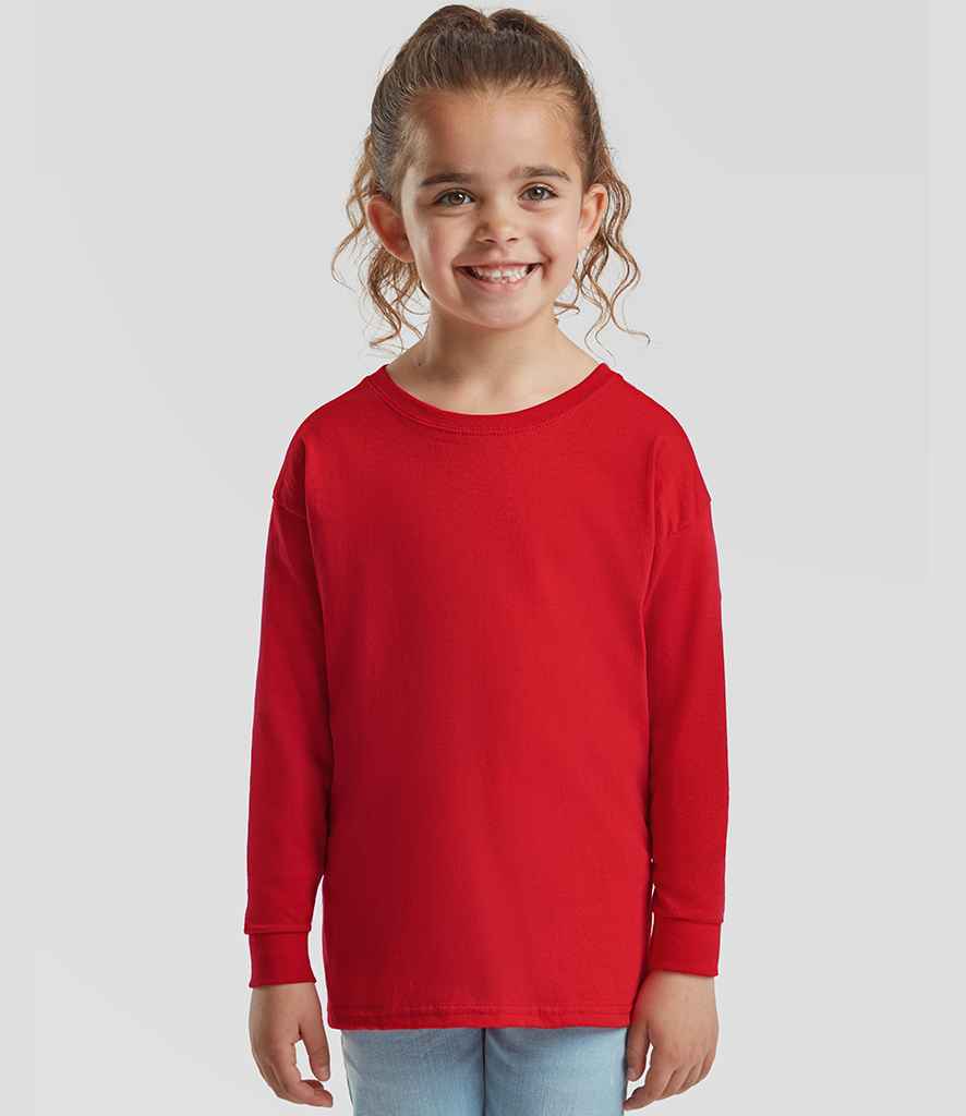 Fruit of the Loom Kids Long Sleeve Value T-Shirt - Red