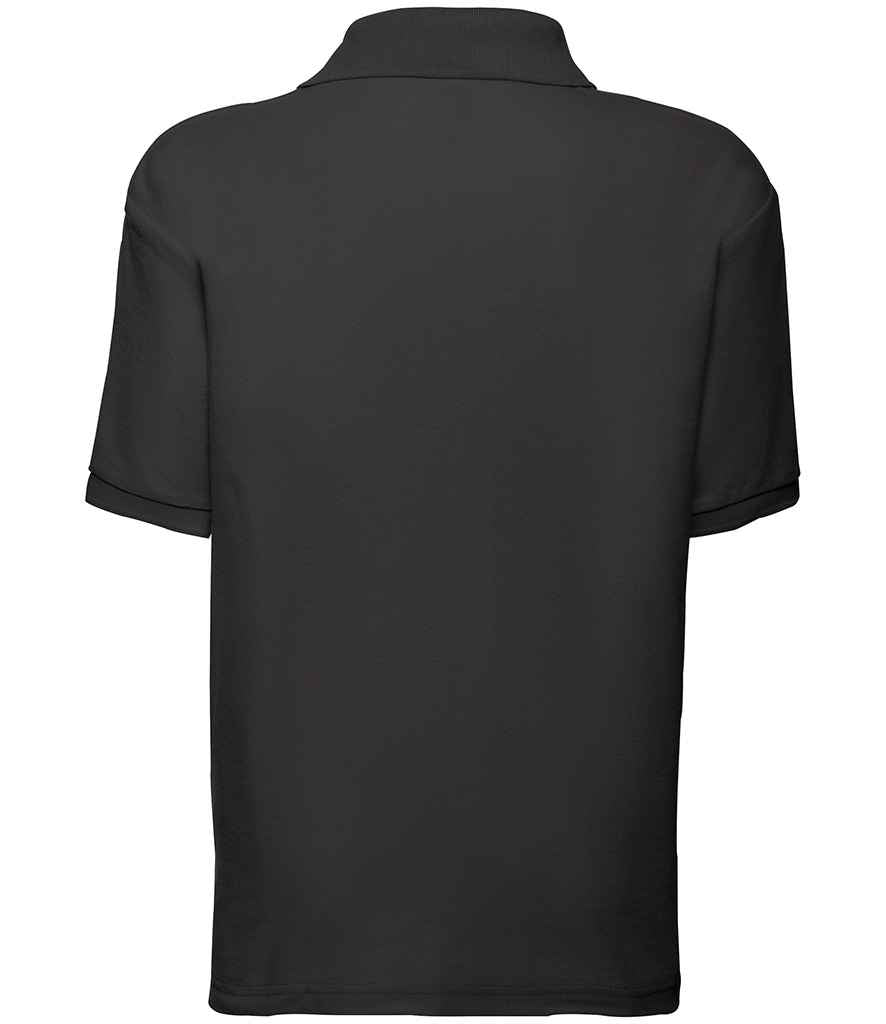 Fruit of the Loom Kids Poly/Cotton Piqué Polo Shirt - Black