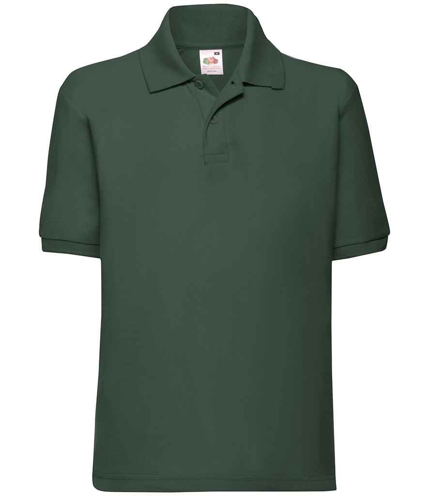 Fruit of the Loom Kids Poly/Cotton Piqué Polo Shirt - Bottle Green