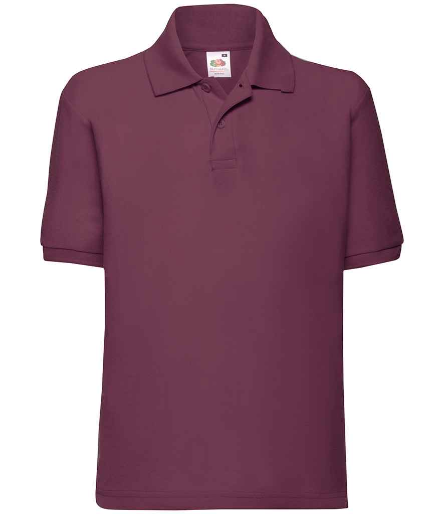 Fruit of the Loom Kids Poly/Cotton Piqué Polo Shirt - Burgundy