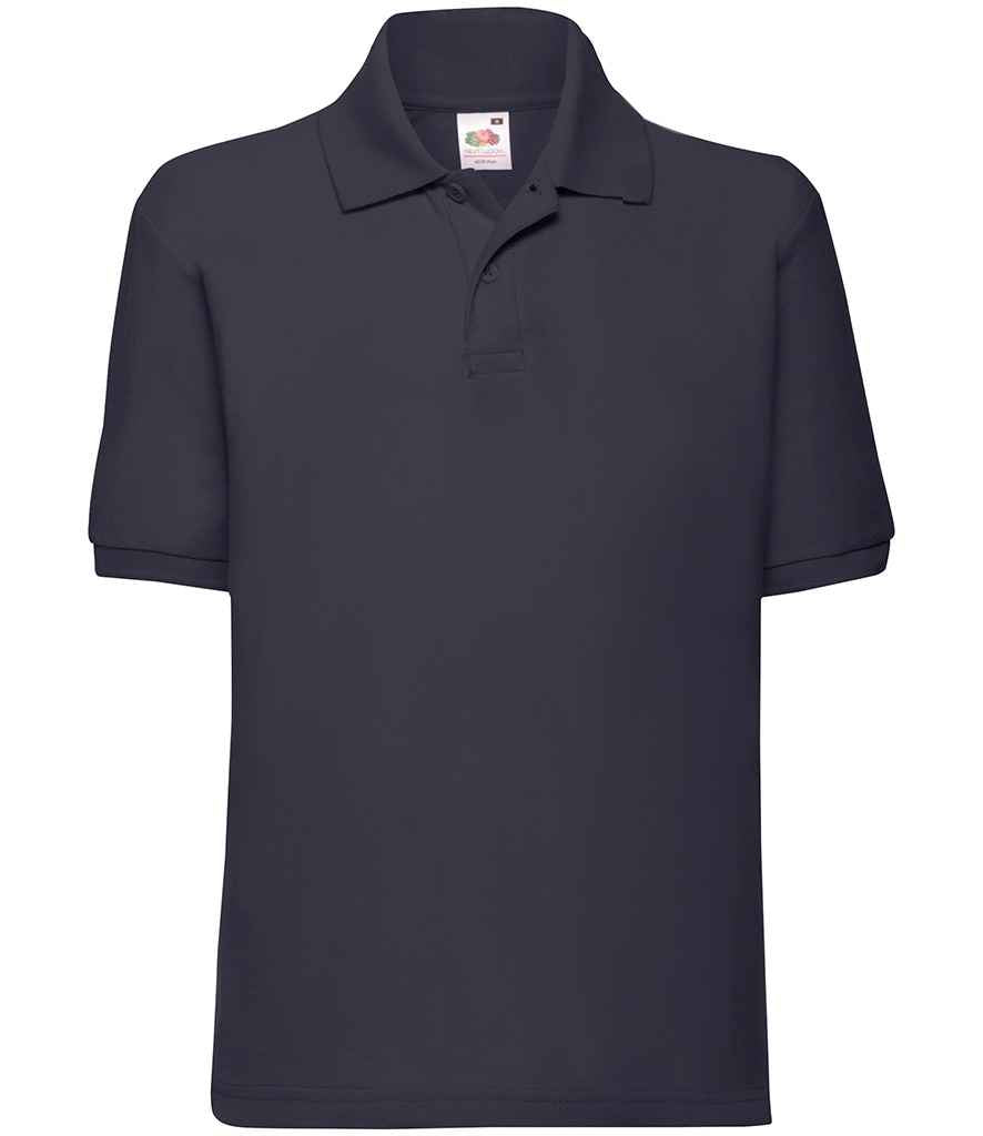 Fruit of the Loom Kids Poly/Cotton Piqué Polo Shirt - Deep Navy