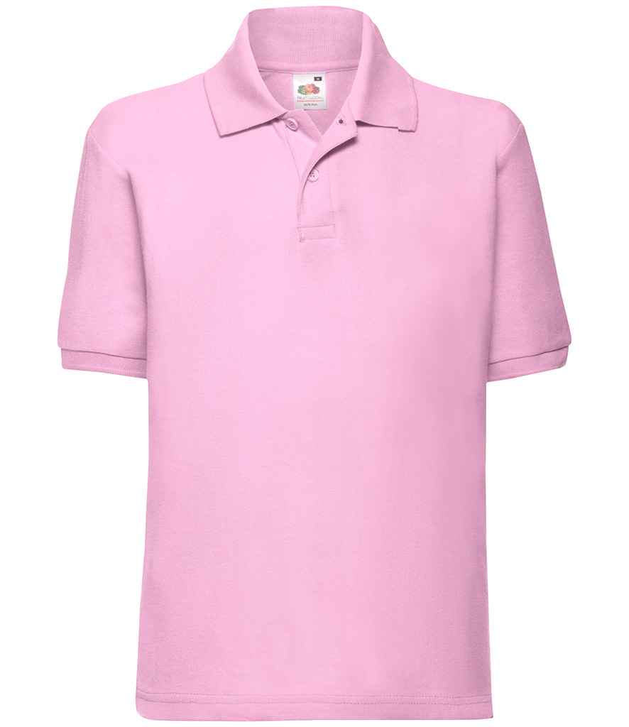 Fruit of the Loom Kids Poly/Cotton Piqué Polo Shirt - Light Pink