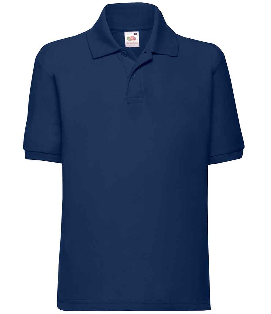 Fruit of the Loom Kids Poly/Cotton Piqué Polo Shirt - Navy