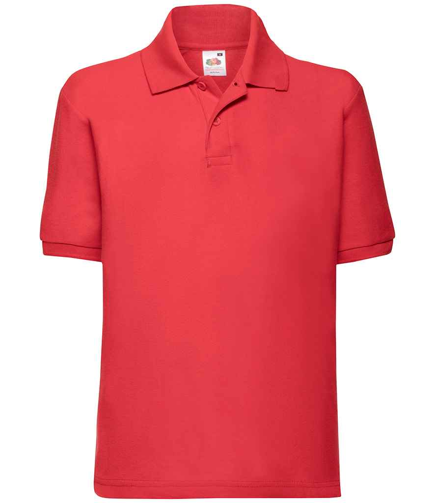 Fruit of the Loom Kids Poly/Cotton Piqué Polo Shirt - Red