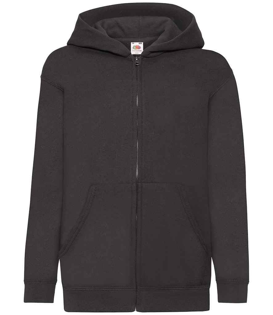 Fruit of the Loom Kids Classic Zip Hooded Sweatshirt - Black