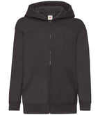 Fruit of the Loom Kids Classic Zip Hooded Sweatshirt - Black