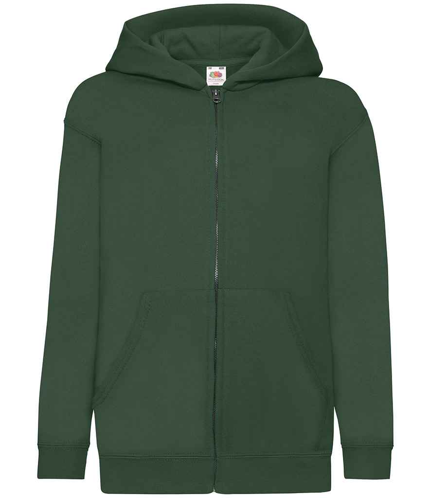 Fruit of the Loom Kids Classic Zip Hooded Sweatshirt - Bottle Green