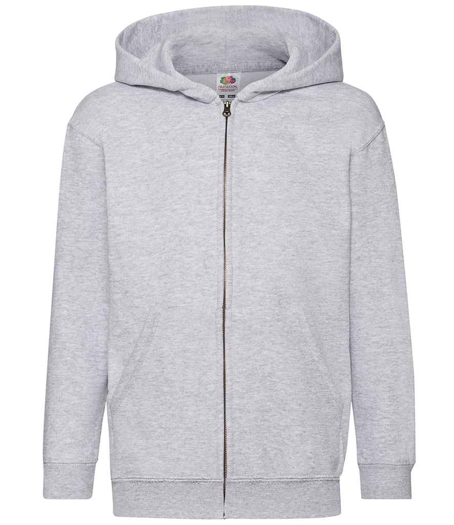 Fruit of the Loom Kids Classic Zip Hooded Sweatshirt - Heather Grey