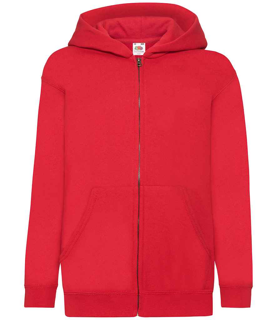 Fruit of the Loom Kids Classic Zip Hooded Sweatshirt - Red