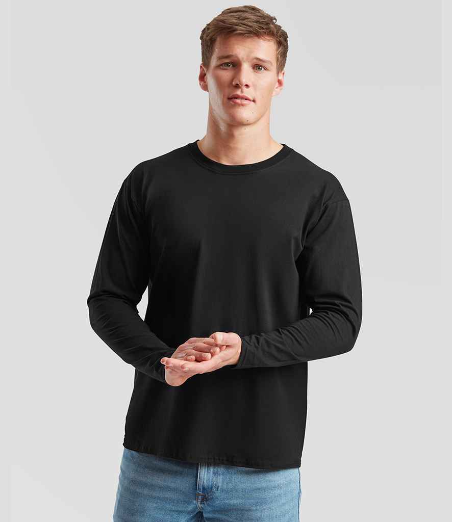 Fruit of the Loom Long Sleeve Value T-Shirt - Black