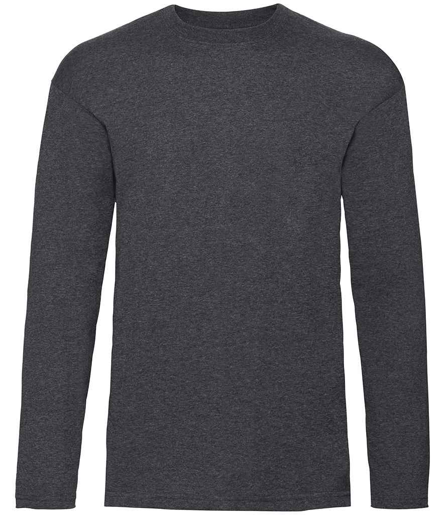 Fruit of the Loom Long Sleeve Value T-Shirt - Dark Heather