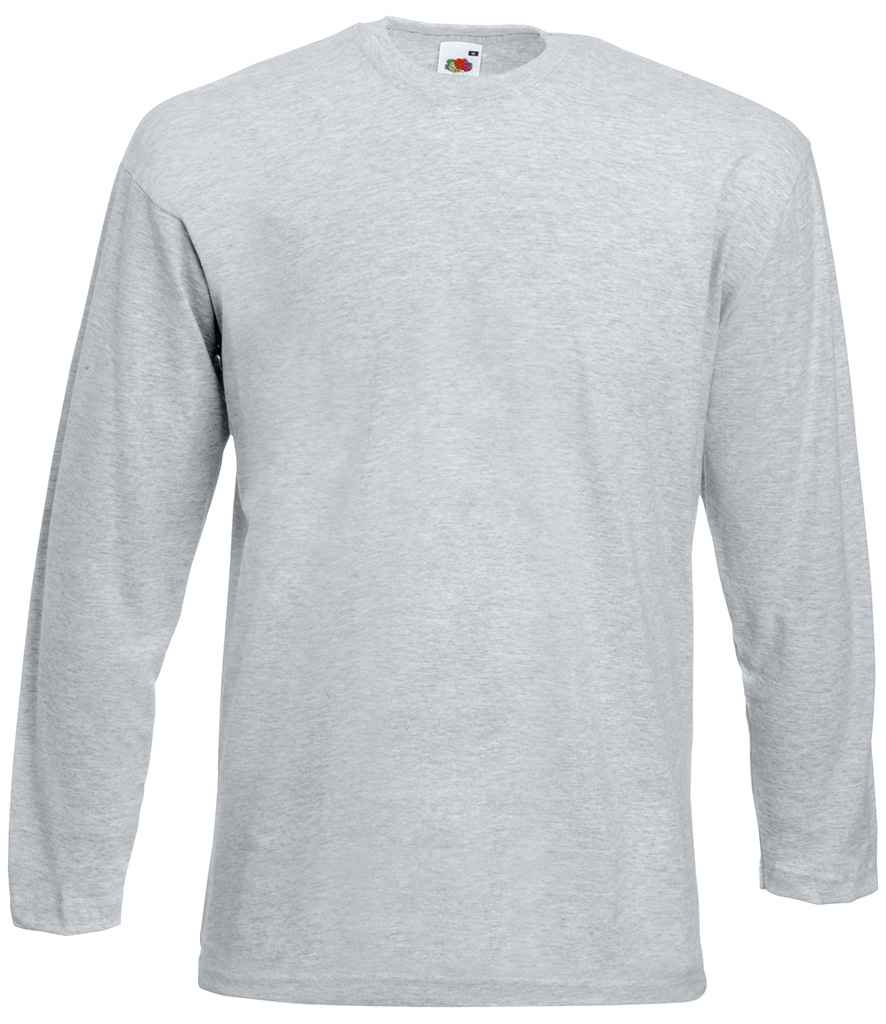 Fruit of the Loom Long Sleeve Value T-Shirt - Heather Grey