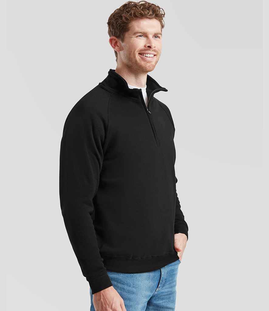 Fruit of the Loom Classic Zip Neck Sweatshirt - Black